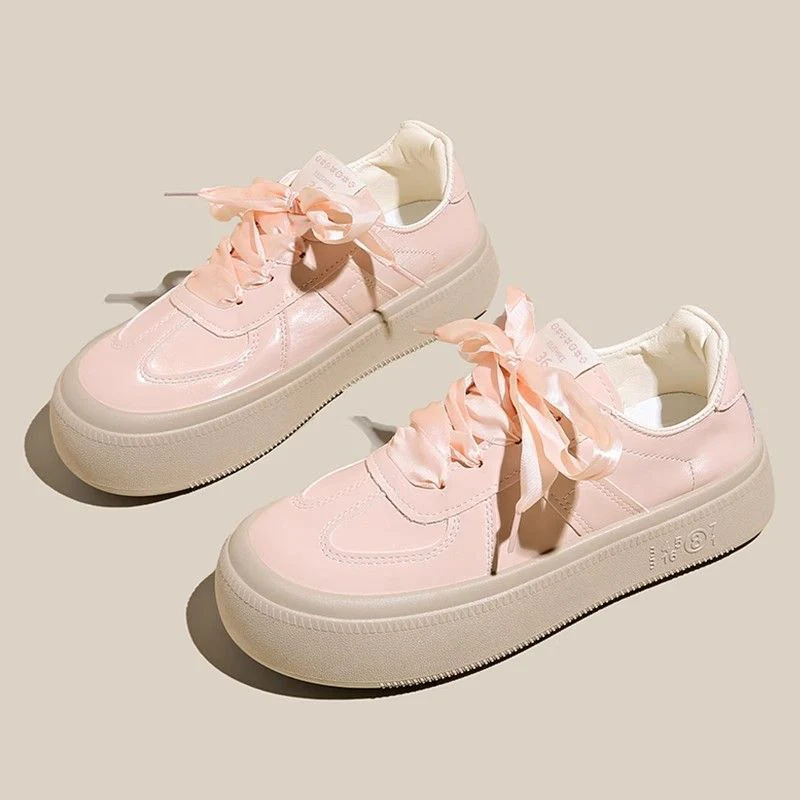 Damen modische Sneakers mit weichem Obermaterial und elastischen Schnürsenkeln Heidi Mode