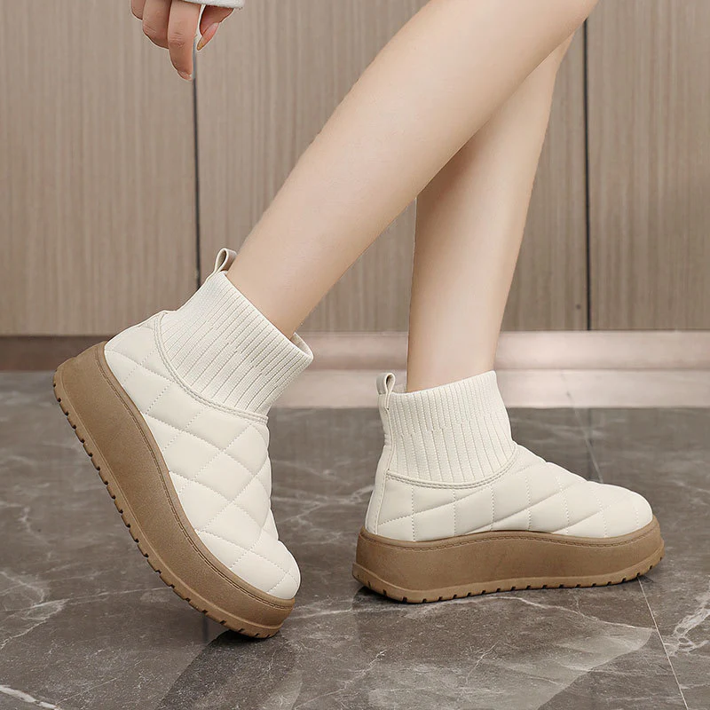 Damen modische Steppschuhe mit hohem Kragen und rutschfester Sohle Heidi Mode - Image 3