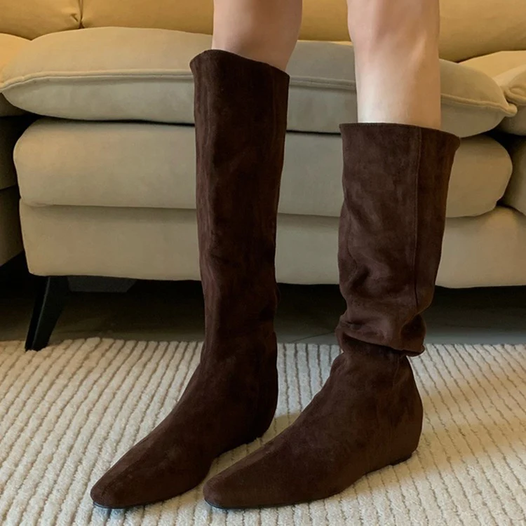 Damen modische Stiefel mit gerafftem Schaft und spitzem Fußteil Heidi Mode - Image 2