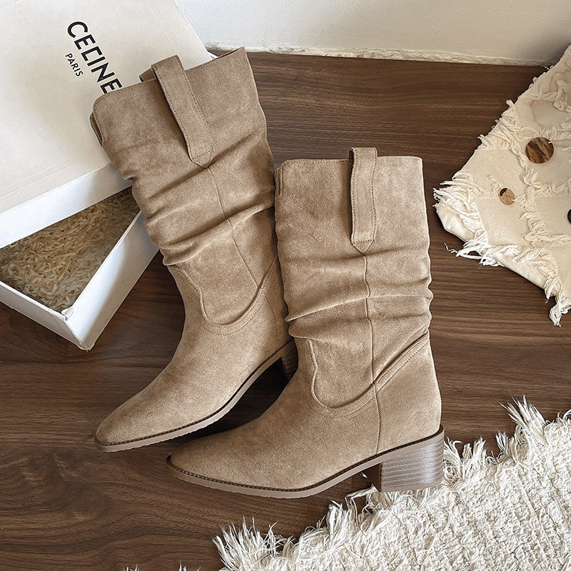 Damen modische Stiefel mit lässigem Falten-Design Heidi Mode - Image 2