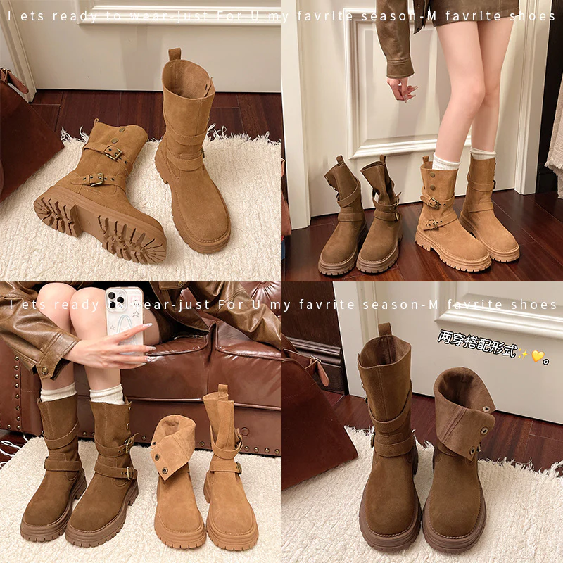 Damen Modische Stiefel mit Riemen-Details und rutschfester Sohle Heidi Mode - Image 3