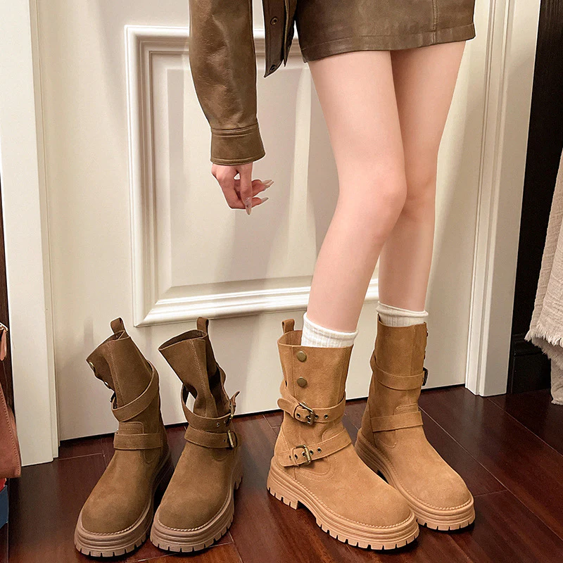 Damen Modische Stiefel mit Riemen-Details und rutschfester Sohle Heidi Mode - Image 4