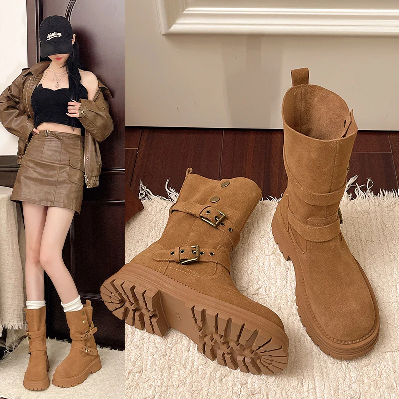 Damen Modische Stiefel mit Riemen-Details und rutschfester Sohle Heidi Mode - Image 7
