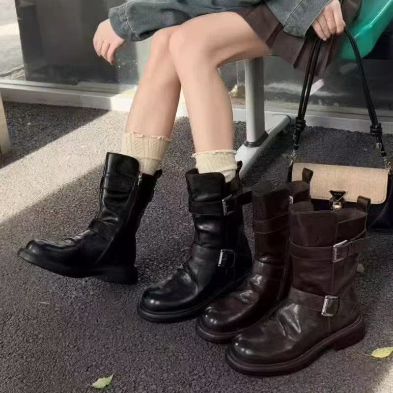 Damen Modische Stiefel mit stilvollem Schnallen-Design und robuster Sohle Heidi Mode - Image 3