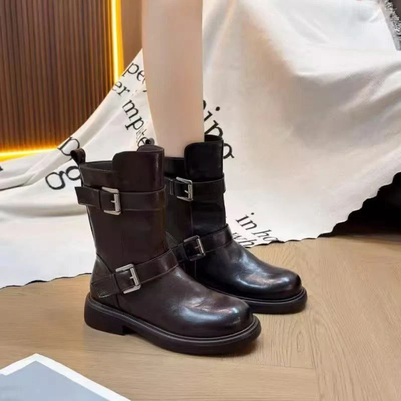 Damen Modische Stiefel mit stilvollem Schnallen-Design und robuster Sohle Heidi Mode - Image 5