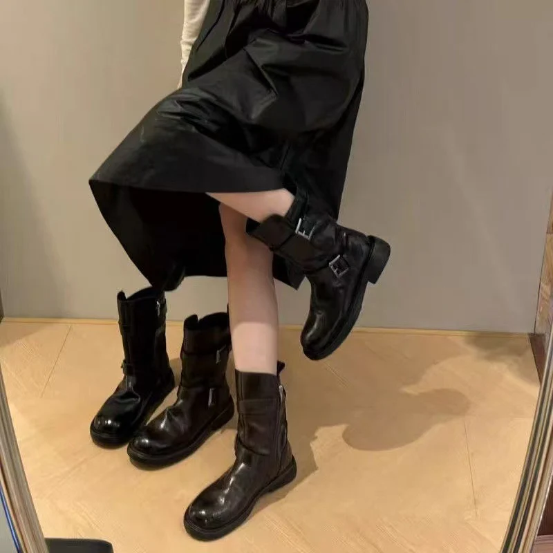 Damen Modische Stiefel mit verstellbarem Riemendesign Heidi Mode - Image 3