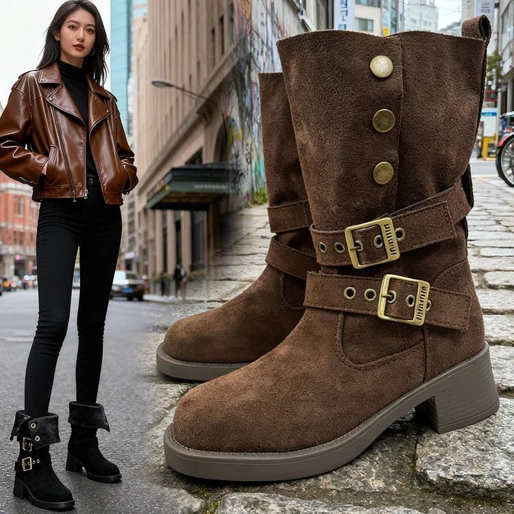 Damen modische Stiefel mit verstellbaren Riemen und eleganten Details Heidi Mode - Image 2