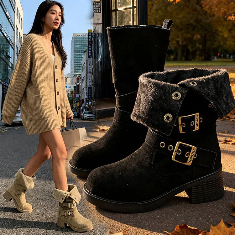 Damen modische Stiefel mit verstellbaren Riemen und eleganten Details Heidi Mode - Image 6