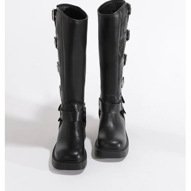 Damen Modische Stiefel mit verstellbaren Schnallen und robuster Sohle Heidi Mode - Image 4