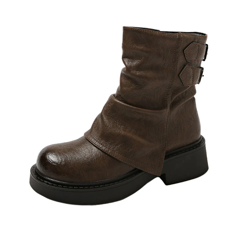 Damen modische Stiefeletten mit asymmetrischem Design und robustem Profil Heidi Mode - Image 5
