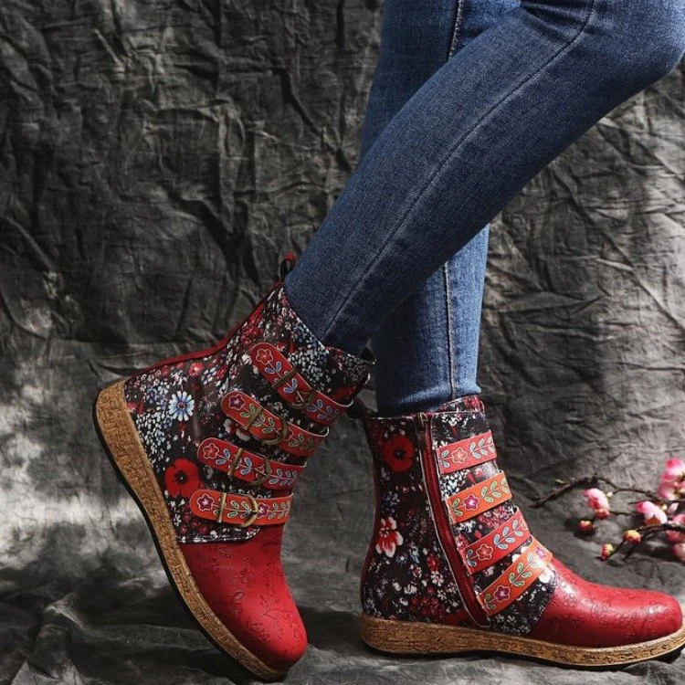 Damen modische Stiefeletten mit bunten Verzierungen und komfortabler Sohle Heidi Mode - Image 3