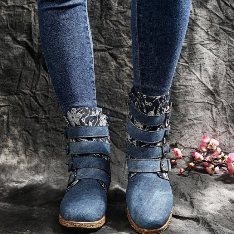 Damen modische Stiefeletten mit bunten Verzierungen und komfortabler Sohle Heidi Mode - Image 4