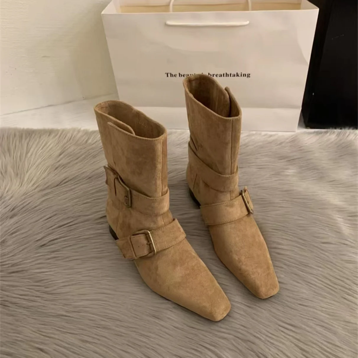 Damen Modische Stiefeletten mit dekorativen Schnallen von Heidi Mode - Image 2