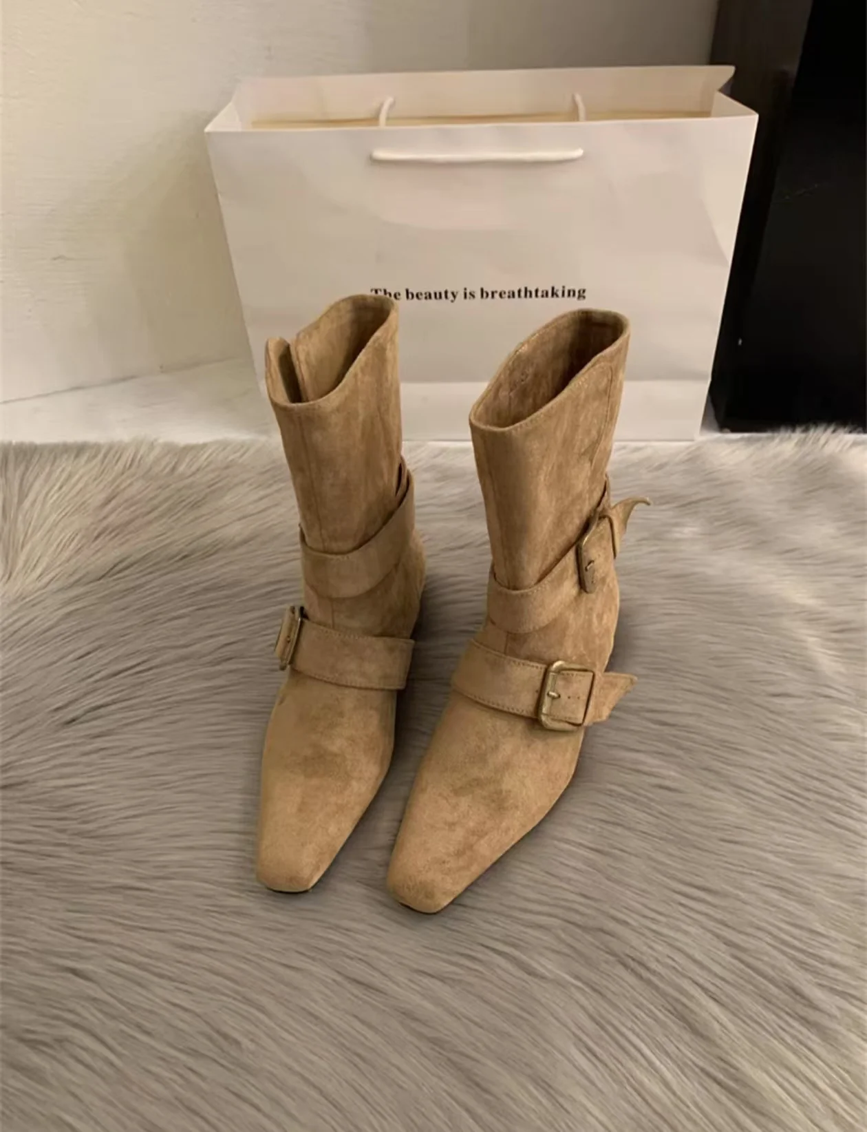 Damen Modische Stiefeletten mit dekorativen Schnallen von Heidi Mode - Image 7