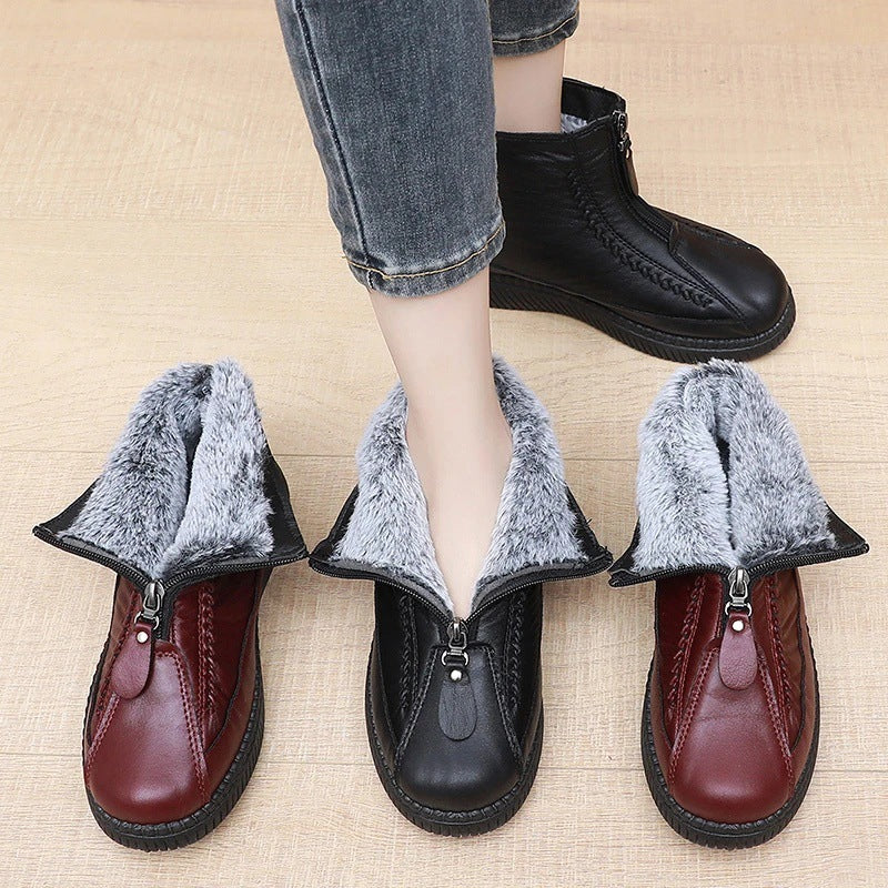 Damen Modische Stiefeletten mit doppeltem Reißverschluss und rutschfester Sohle Heidi Mode - Image 2