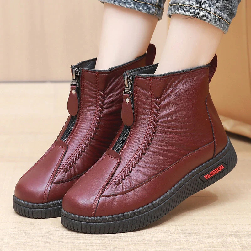 Damen Modische Stiefeletten mit doppeltem Reißverschluss und rutschfester Sohle Heidi Mode - Image 3