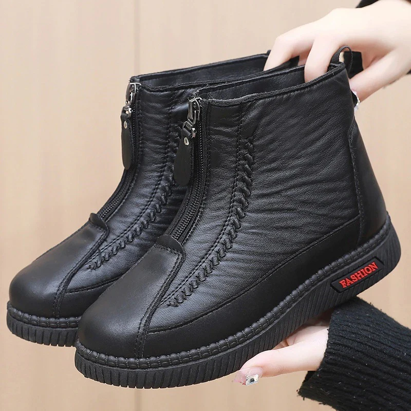 Damen Modische Stiefeletten mit doppeltem Reißverschluss und rutschfester Sohle Heidi Mode - Image 4