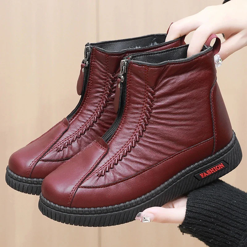 Damen Modische Stiefeletten mit doppeltem Reißverschluss und rutschfester Sohle Heidi Mode - Image 7