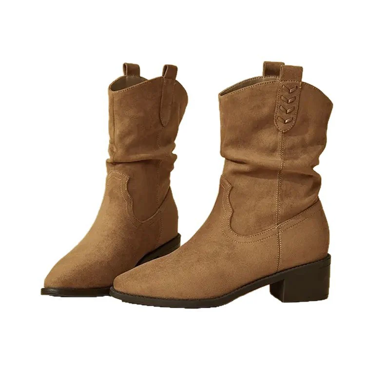 Damen modische Stiefeletten mit eleganter Faltenoptik und rustikalem Design Heidi Mode - Image 6