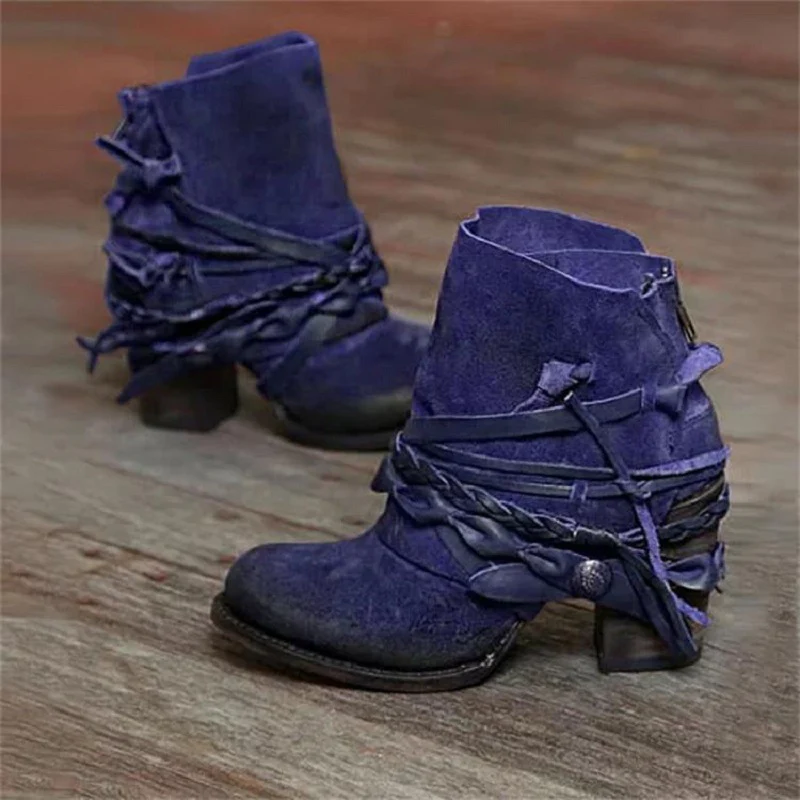 Damen modische Stiefeletten mit geflochtenen Akzenten und einzigartigem Design Heidi Mode - Image 4