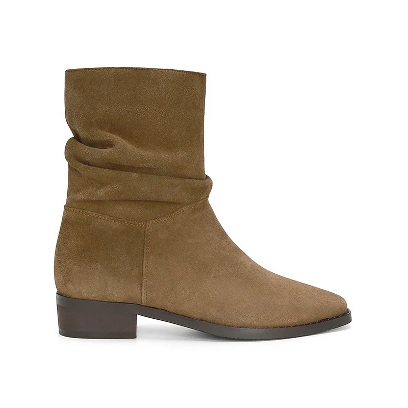 Damen modische Stiefeletten mit gerafftem Design und bequemem Blockabsatz Heidi Mode - Image 5
