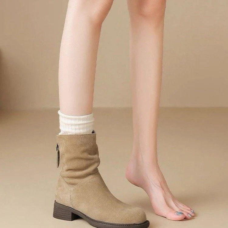 Damen Modische Stiefeletten mit hohem Kragen und seitlichem Reißverschluss Heidi Mode - Image 2