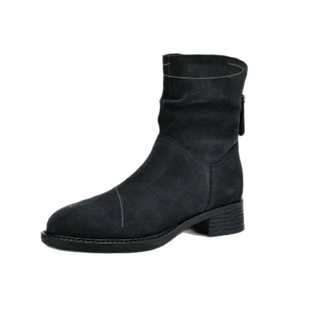 Damen Modische Stiefeletten mit hohem Kragen und seitlichem Reißverschluss Heidi Mode - Image 5