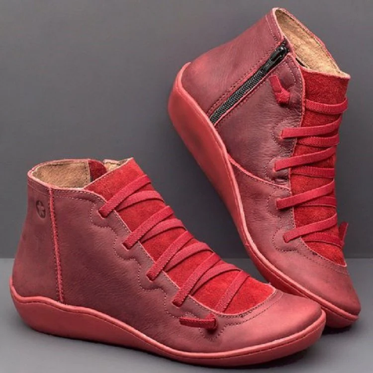 Damen modische Stiefeletten mit seitlichem Reißverschluss und weichem Lederabdeckung Heidi Mode - Image 3