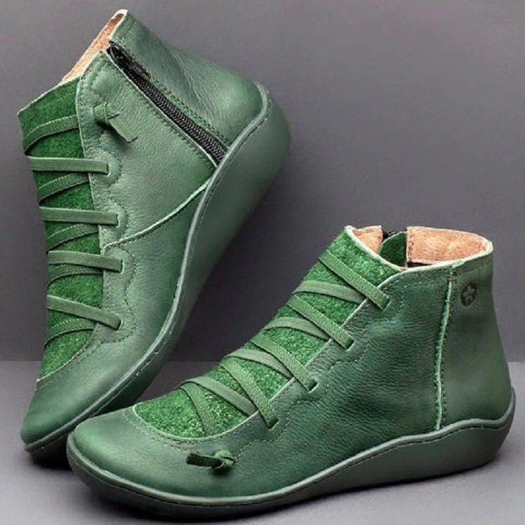 Damen modische Stiefeletten mit seitlichem Reißverschluss und weichem Lederabdeckung Heidi Mode - Image 8