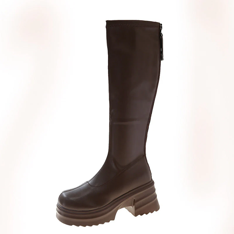 Damen Modische Stretch-Stiefel mit Dicker Plateausohle Heidi-Mode - Image 7