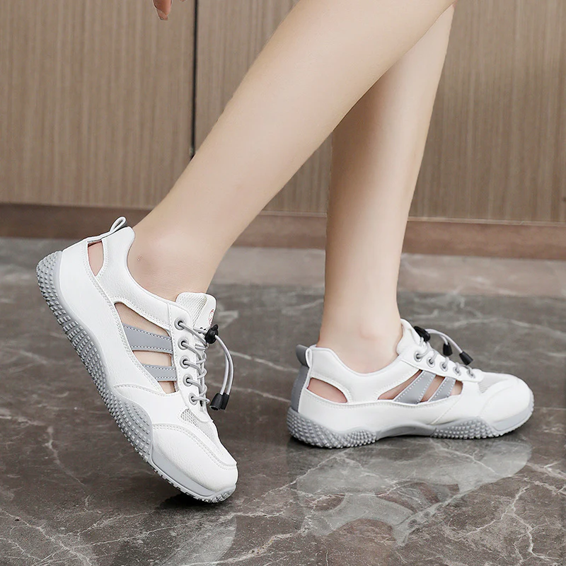 Damen modische und atmungsaktive Freizeitschuhe mit elastischem Schnürsystem Heidi Mode - Image 4