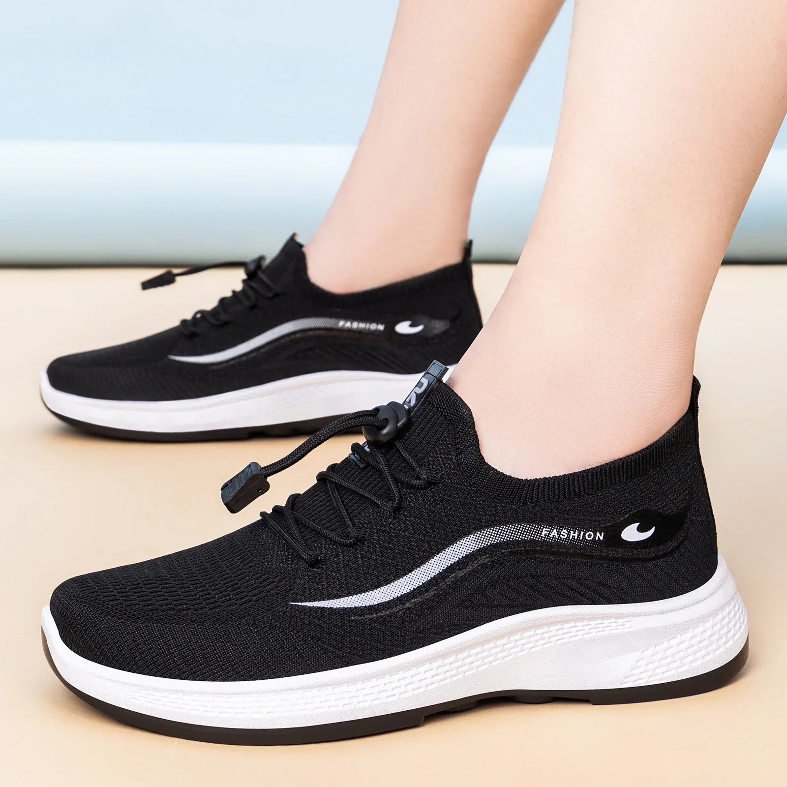 Damen Modische und bequeme Sport-Sneaker mit elastischem Schnellschnürsystem Heidi Mode - Image 3