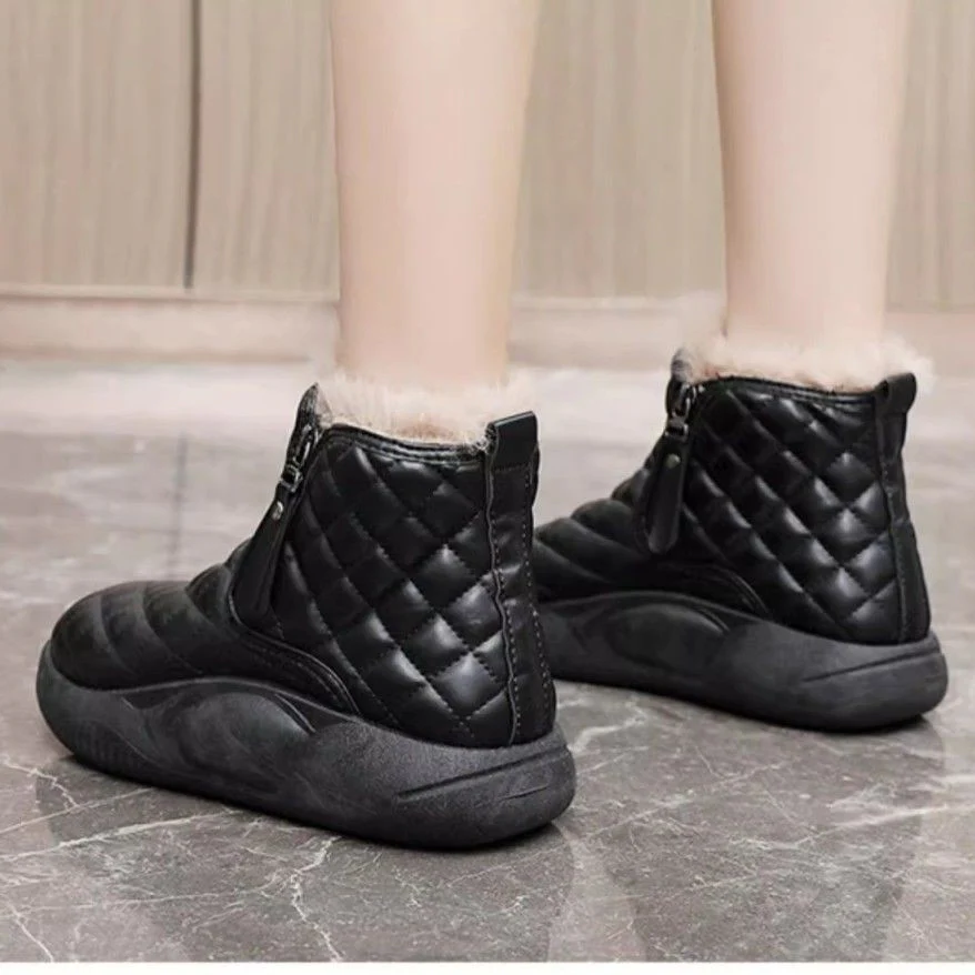 Damen modische Winter-Sneaker mit kuscheligem Innenfutter und praktischem Reißverschluss Heidi Mode - Image 3