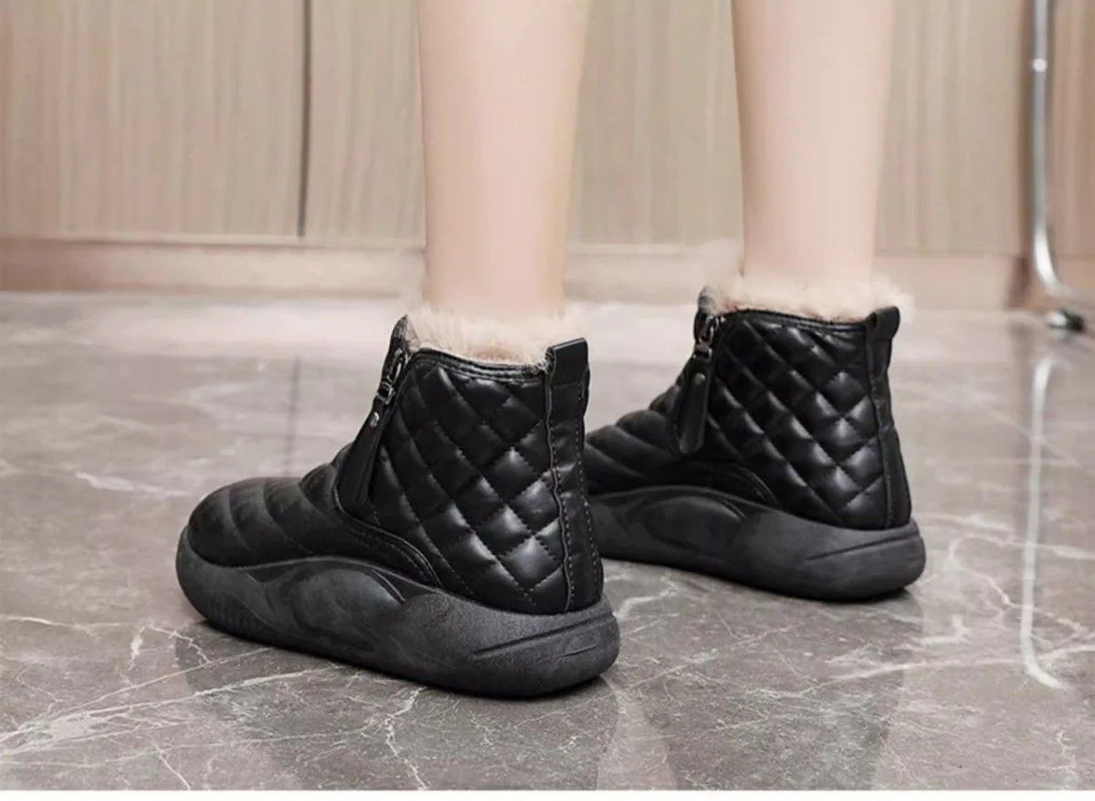 Damen modische Winter-Sneaker mit kuscheligem Innenfutter und praktischem Reißverschluss Heidi Mode - Image 7