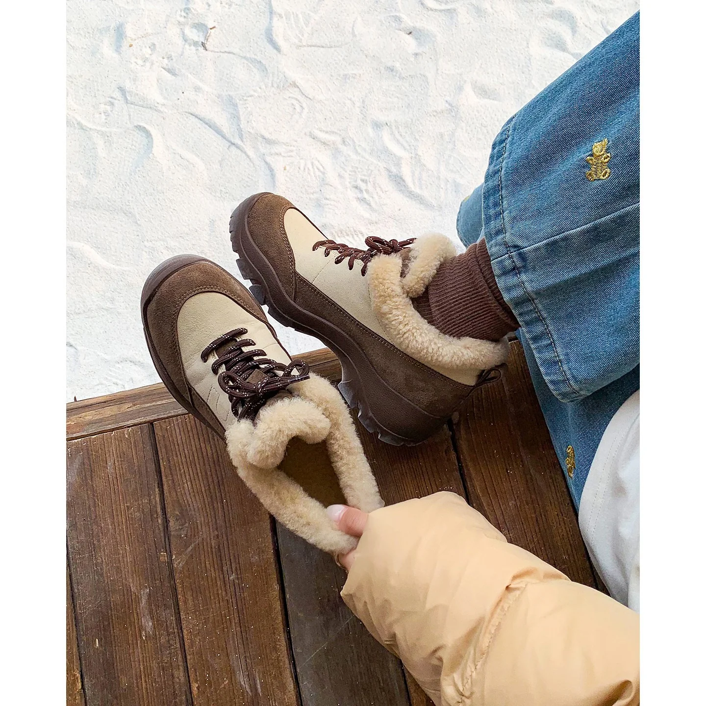 Damen modische Winterboots mit flauschigem Innenfutter und flexiblem Schnürsystem Heidi Mode - Image 2