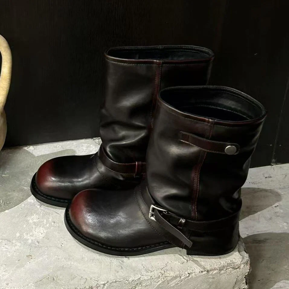 Damen modische Winterstiefel mit gerafftem Schaft und dekorativem Schnallenakzent Heidi Mode - Image 2
