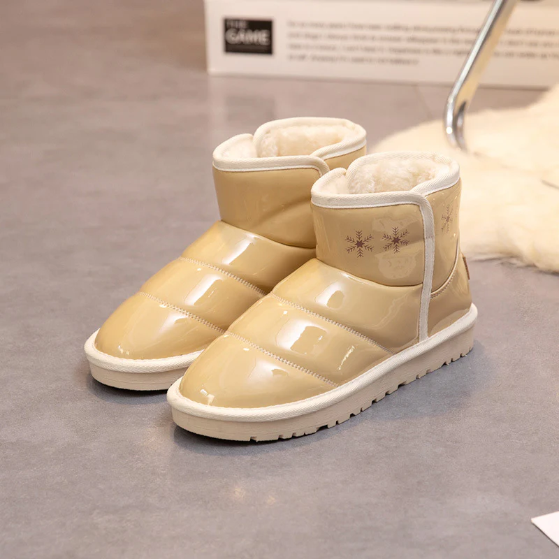 Damen modische Winterstiefel mit glänzenden Oberflächen und warmem Innenfutter Heidi Mode - Image 6