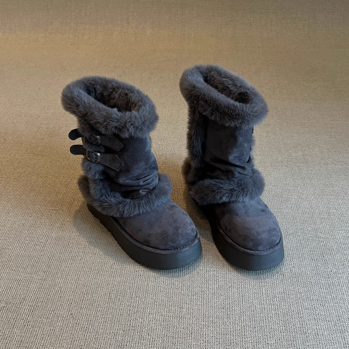 Damen modische Winterstiefel mit kuscheligem Kunstfell und praktischem Doppelriemen Heidi Mode - Image 2