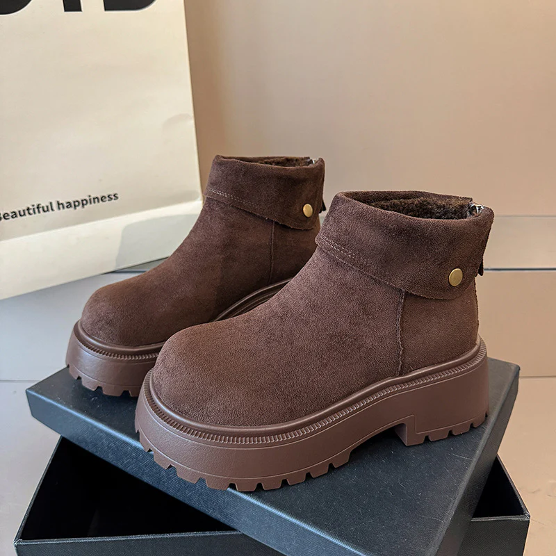 Damen modische Winterstiefeletten mit hohem Plateau und kuscheligem Innenfutter Heidi Mode - Image 3