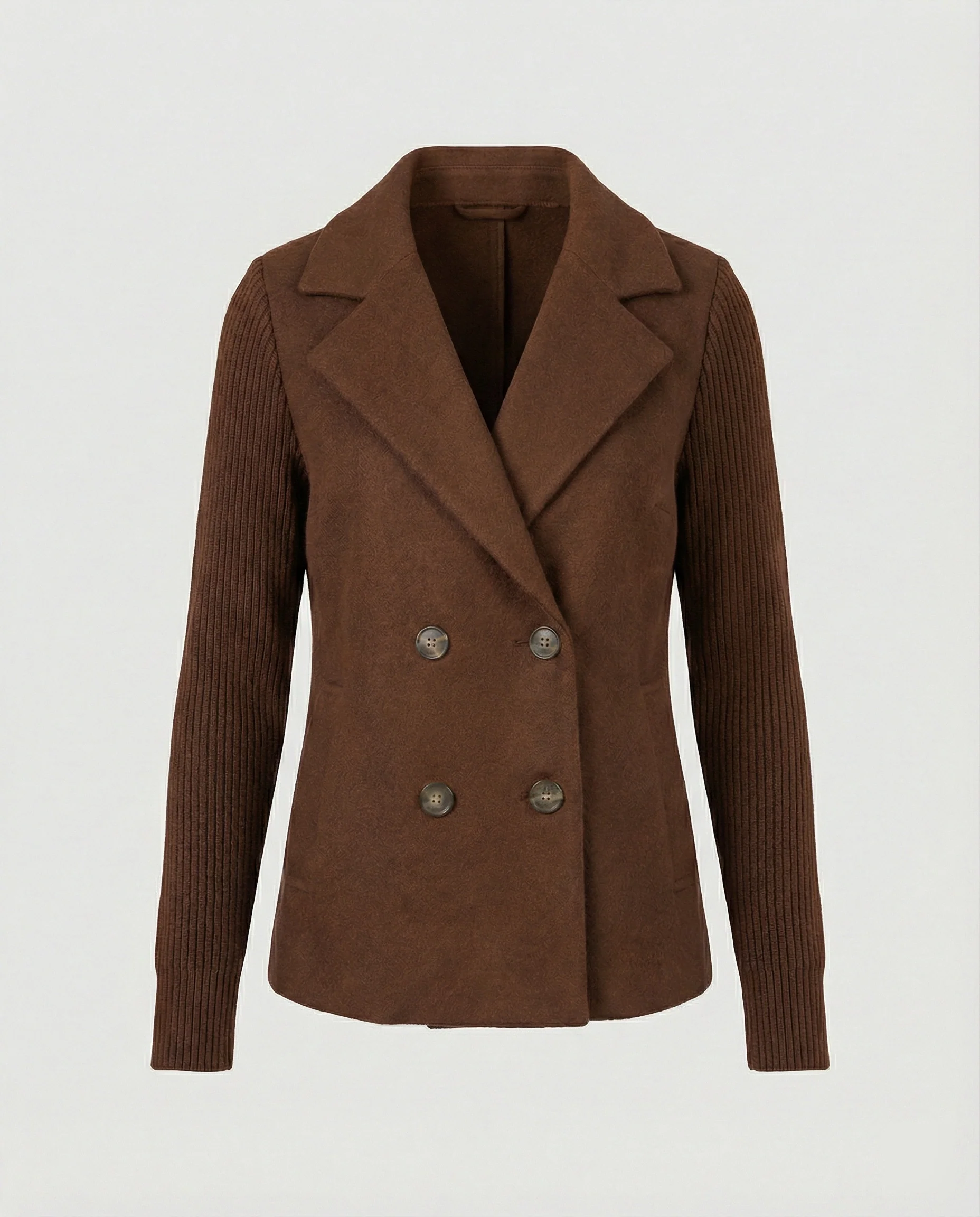 Damen Bouclé Blazer mit Strickärmeln - Image 12