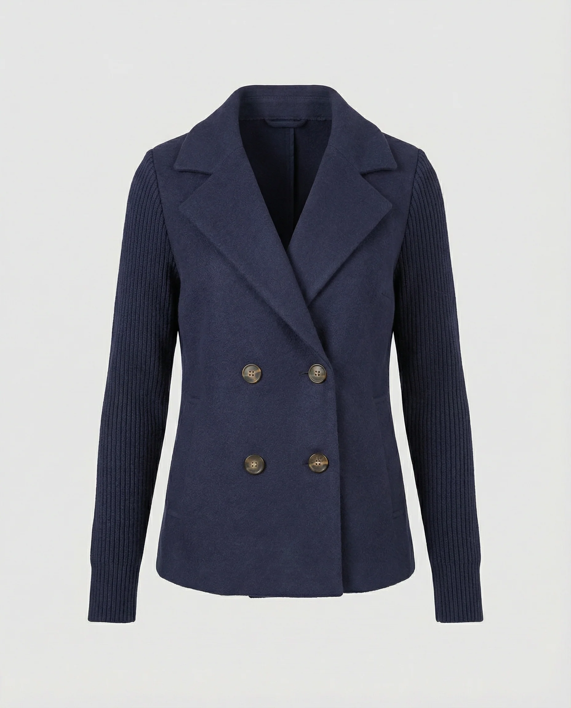 Damen Bouclé Blazer mit Strickärmeln - Image 4