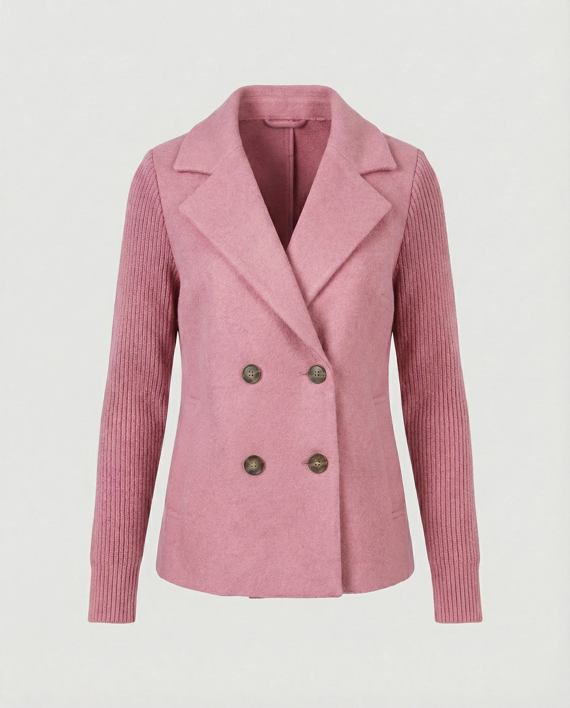 Damen Bouclé Blazer mit Strickärmeln - Image 6