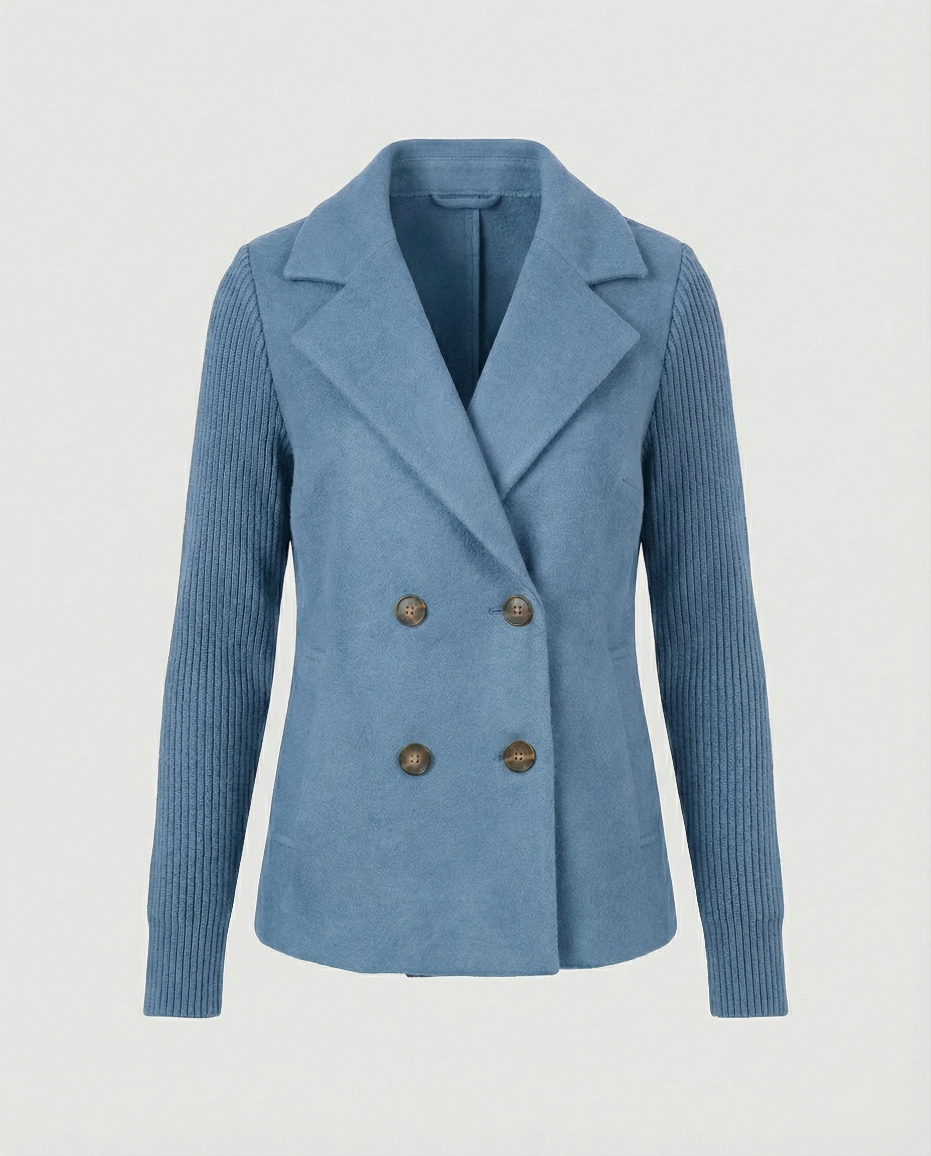 Damen Bouclé Blazer mit Strickärmeln - Image 7