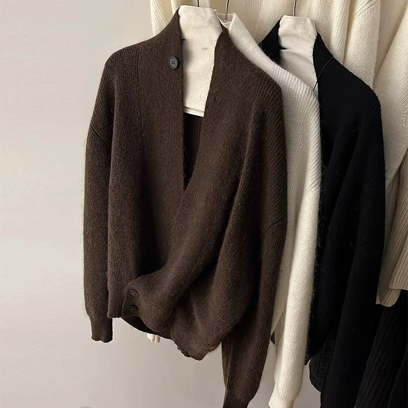Damen Modischer Strickcardigan mit angesagtem Revers Heidi-Mode - Image 7