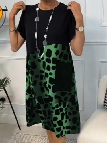 Damen Modisches A-Linie Kleid mit praktischen Taschen und kreativem Muster Heidi-Mode - Image 7
