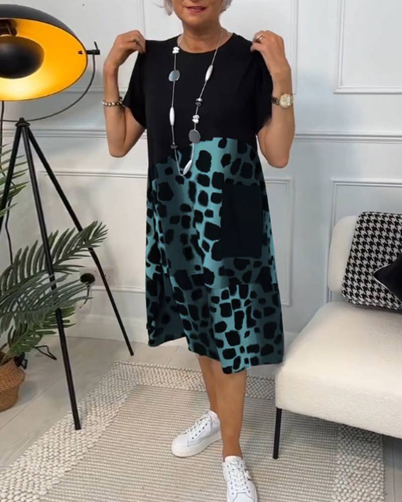Damen Modisches A-Linie Kleid mit praktischen Taschen und kreativem Muster Heidi-Mode - Image 8