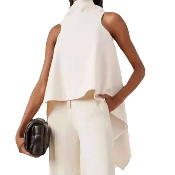 Damen modisches asymmetrisches Oberteil mit hohem Kragen Heidi-Mode - Image 5