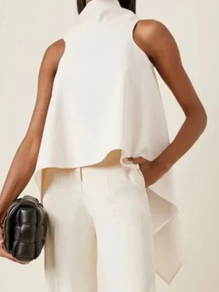 Damen modisches asymmetrisches Oberteil mit hohem Kragen Heidi-Mode - Image 6