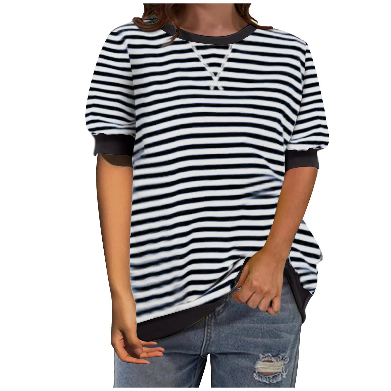 Damen Modisches Streifenshirt mit lässigem Schnitt Heidi-Mode - Image 10