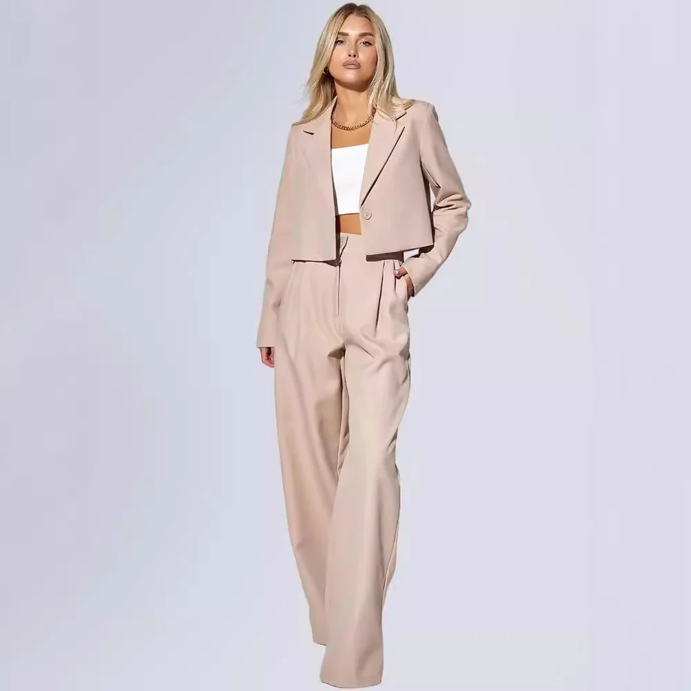 Damen Zweiteiler Damen mit cropped Blazer - Image 3